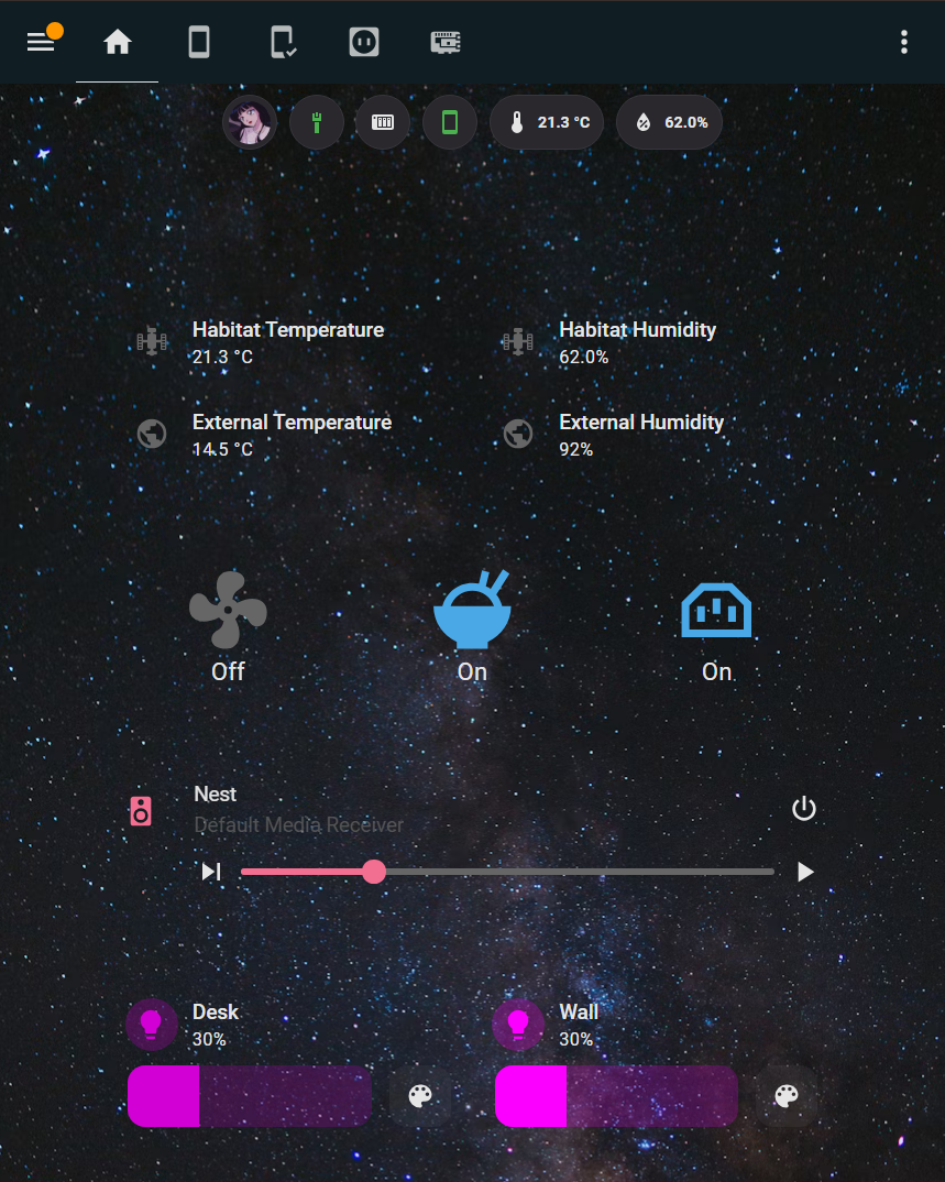 Home assistant dashboard
