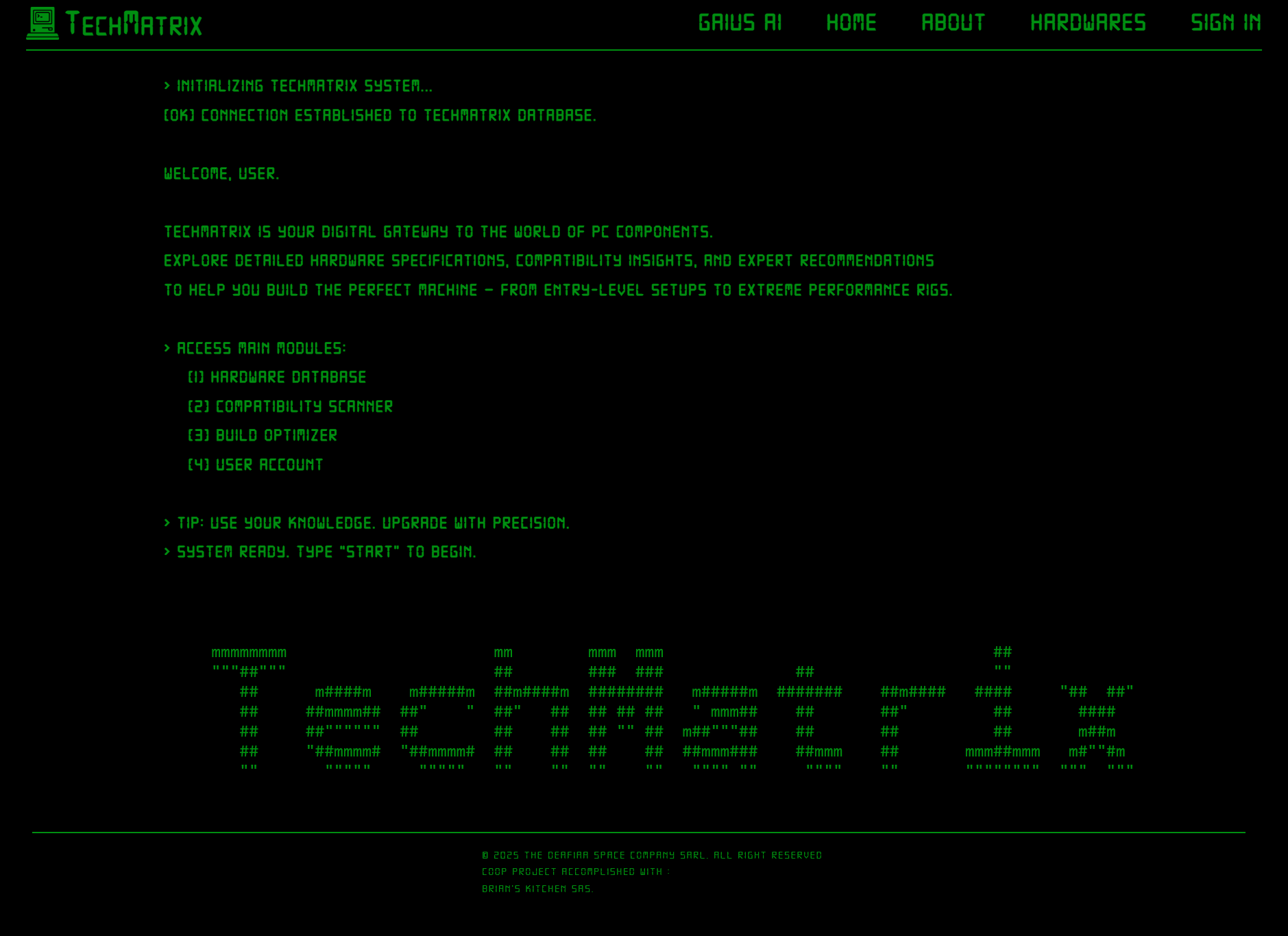 TechMatrix Landing Page